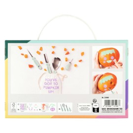 folia Carve Your Way 23008 Pumpkin Carving Set Metal with 4 Carving Tools, Set for Children and Adults, Includes Stencils and Stickers