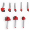 Saipor 8pcs 1/4" Shank Cove Core Box Router Bit Set