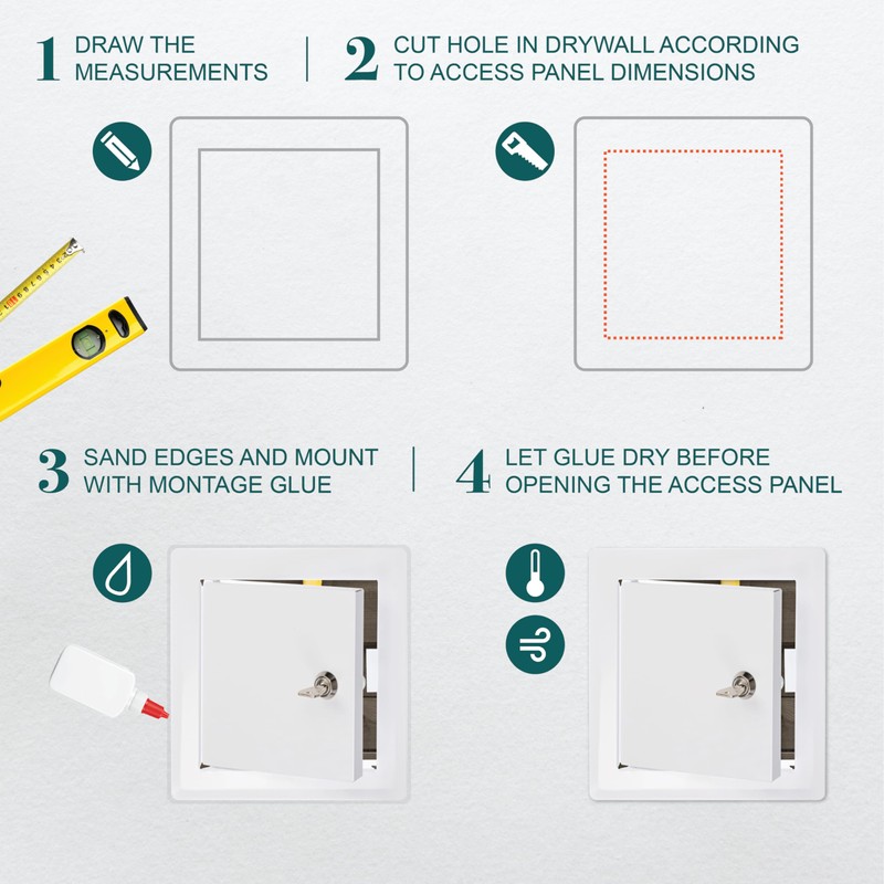 ECOPRO VENT 6" x 6" Lockable White Metal Access Panel.