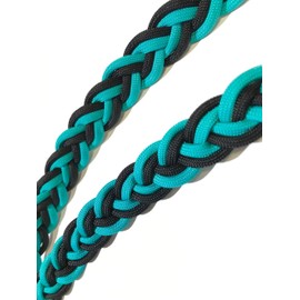 barrel reins with adjustable grip knots, teal barrel reins