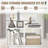 SILKYDRY 2 Stackable Cubes Bookcase, Wooden Cubby Storage Organizer with