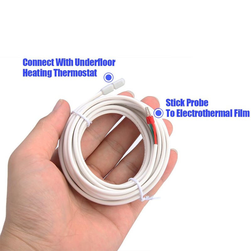 Floor Heating Sensor Probe, 10K Ohm Temperature Underfloor Heating Warming