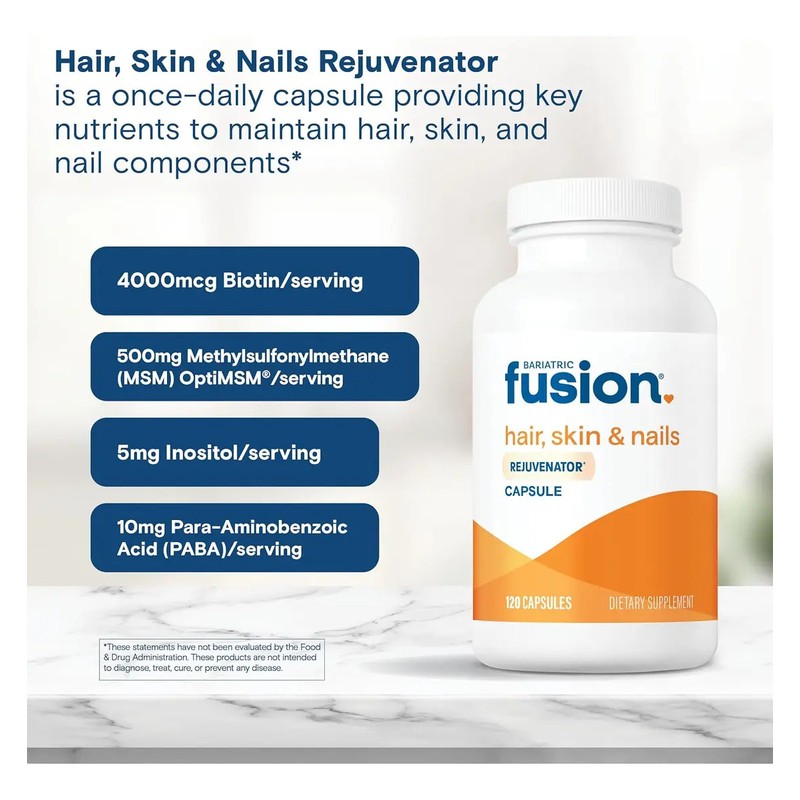 Bariatric Fusion Hair, Skin Nails 120 Cápsulas Vitamina Biotina MSM