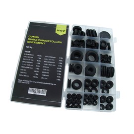 Rubber Grommets in 18 Sizes Rubber Plugs Body Plugs Blanking Plugs Black 125-Piece