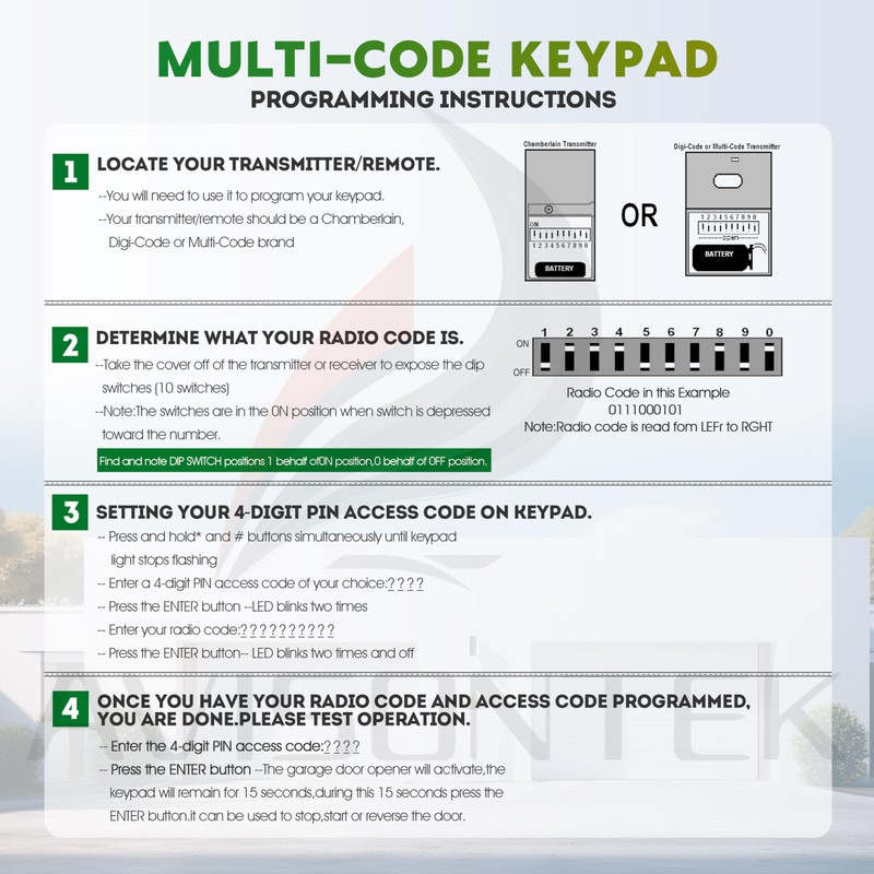 1Pack - 4200/420001 Multicode Gate Opener Keypad