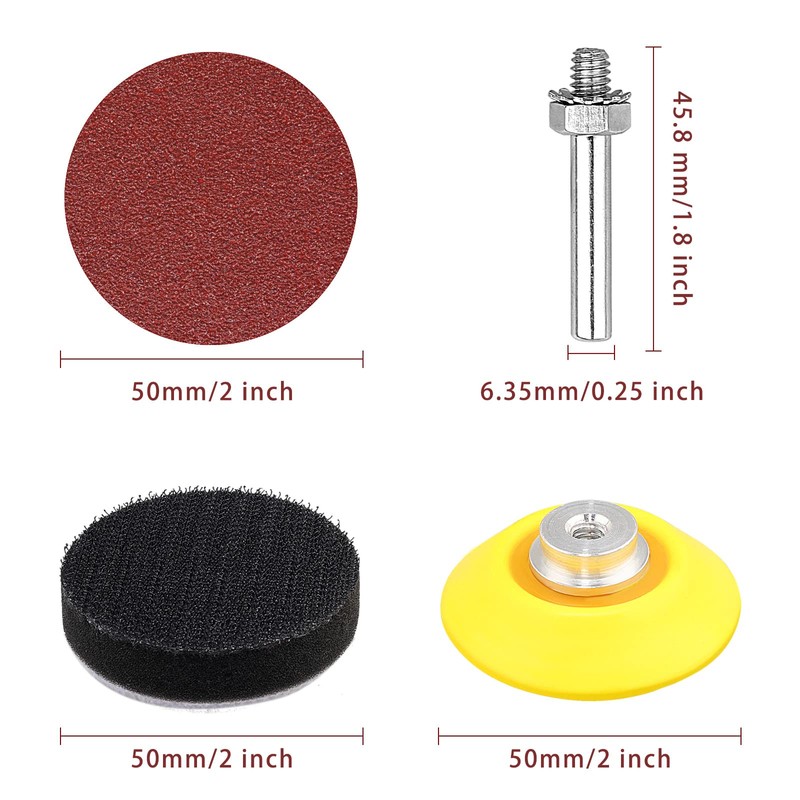 140 Piece Sanding Paper 50mm Hook and Loop 60 80