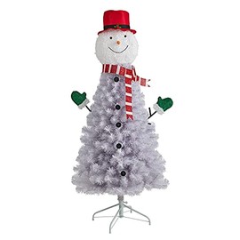 Nearly Natural 5ft. Snowman Artificial Christmas Tree with 408 Bendable Branches