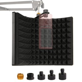 Frgyee Reflective Filter, Microphone, Shield, Soundproofing, Sound Absorbing Material, Improved Sound Quality, High Density Absorbent Foam Included, Tri-Fold (11.0 x 7.1 inches (27.9 x 19 cm)