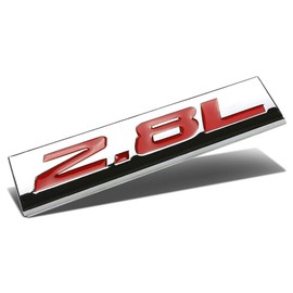 Auto Dynasty Chrome Finish Metal Emblem 2.8L Badge (Red Letter)