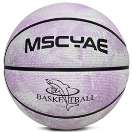 Basketball Size 5, Basketball for Children, Mini Basketball Size 3, Indooor Outdoor Basketball Purple White 5