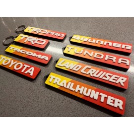 Unbranded Toyota Heritage Retro Stripes keychain - various text options - 3D printed - TACOMA