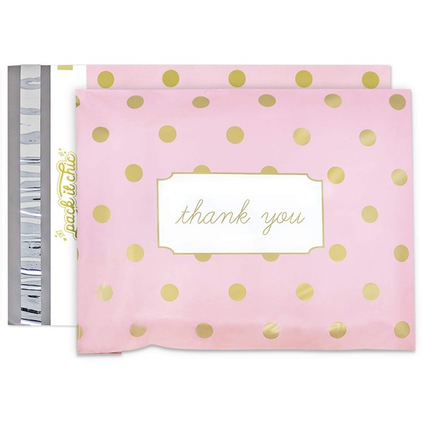 Pack It Chic - 10X13 (100 Pack) Pink Polka Dot