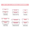 FAWLES 12 Pack Glass Storage Containers with Lids, Leak-Proof Meal