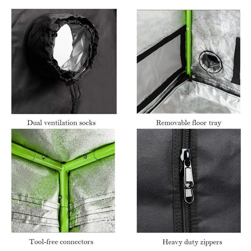 CoolGrows Grow Tent, 2x2 Feet Mylar Hydroponic Grow Tent with
