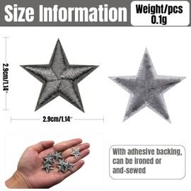 AKZYTUE - 50 parches pequeños de 5 estrellas, parches bordados para coser parches para planchar en el corazón para ropa, chaquetas, mochilas, zapatos, decoraciones de reparación