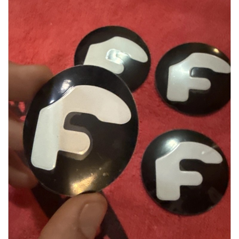 Forgiato center cap logo decal emblem sticker black with White