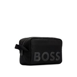 BOSS Men's Catch 2.0DS Washbag Logo Toiletry Bag Made from Recycled Material with Structure, Black 1