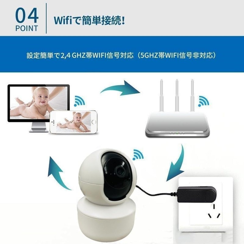 HC-WL8602CD-A Security Camera, Wi-Fi Camera, Pet Camera, 360° Oscillation, Automatic