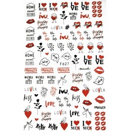 Full Sheet Over 20 Decals Stickers Black red, White, Love, Home Sweet Home