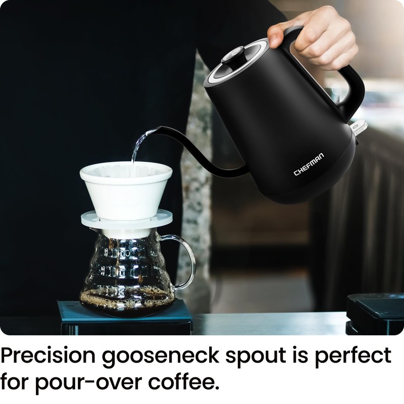 Chefman Gooseneck Electric Kettle, 0.8L Pour Over Tea Kettle for
