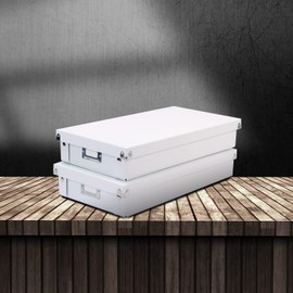 Snap-N-Store CD Storage Box - Pack of 1/2 - Durable Disc Holder with Lid to Store for Discs (2 Pack - Cassette, White)