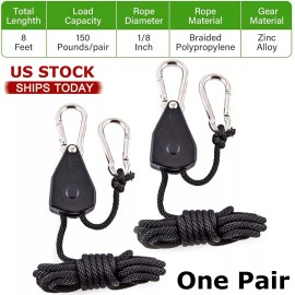 WYZM Heavy Duty Rope Ratchet Hanger, Reinforced Metal Internal Gears Ratchets 150lbs - 2 Pair - Rope Hanger