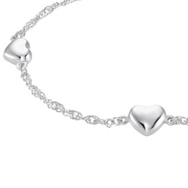 Amor 9210930 Bracelet 925 Sterling Silver Girls Children's Bracelet 14 + 2 cm Silver Heart Comes in Jewellery Gift Box, Precious metal, No Gemstone