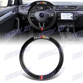 15" Diameter Car Steering Wheel Cover Carbon Fiber Style For MITSUBISHI RALLIART