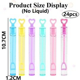 Children's Soap Bubbles Set, 24 Pieces Mini Soap Bubbles Sticks, Heart Handle Wedding Soap Bubbles, Soap Bubbles Sticks, Toy, Heart-Shaped Soap Bubbles Children for Party Favour (Contains No Liquid)
