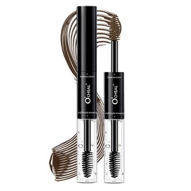 O'CHEAL Double-Ended Tinted Eyebrow Gel, Waterproof, SmudgeProof Brow Glue with Brush, Quick-Drying, 24HR Brows Makeup for Natural Full Brows, 3D Eyebrow Mascara for Women (Dark Brown)