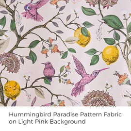 Topfinel Floral Curtains 84 Inch Length 2 Panels Set Pink Spring French Country Coquette Flower Hummingbird Blush Pink Blackout Curtains Preppy Nursery Girls Bedroom Aesthetic Living Dining Room