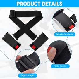 XUZOPIM Adjustable Ski Carrier Strap, Ski Carrying Strap For Skis And Poles, Padded Foam And Hook Loop Closure, For Easy Transport And Travel (Black)