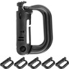 6 Pcs D Shape Plastic Carabiner Hook Black Molle Carabiner