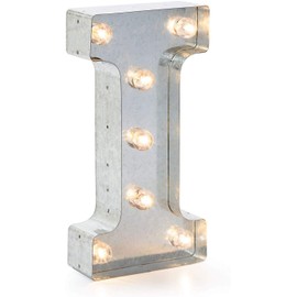 Darice Silver Metal Marquee Letter 9.875"-I