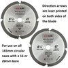 Saxton PCD Circular Saw Blade, 165mm x 4 Teeth x