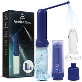 BIDEZO Portable Bidet for Travel with 180ml Bottle and Universal Adapter, 800mAh Battery for Upto 150 Uses on Full Charge with USB-C Cable, IPX7 Leakproof, 3 Pressure Modes Electric Travel Bidet