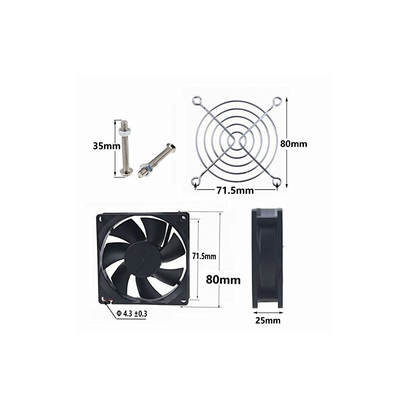 GDSTIME 80mm x 80mm x 25mm 24V Brushless DC Cooling