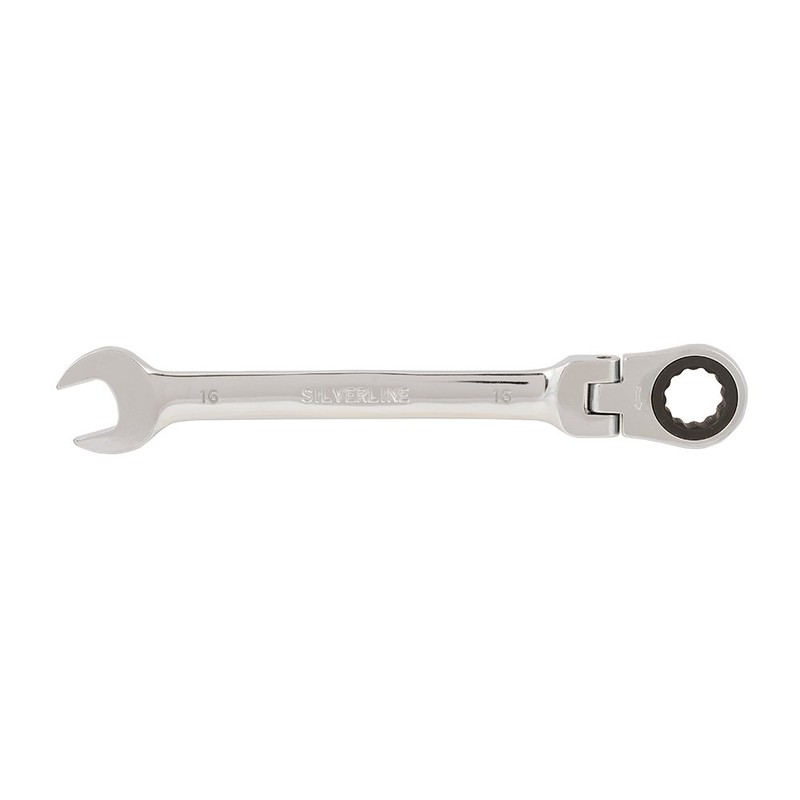 Silverline 763605 Flexible Head Ratchet Spanner, 16 mm