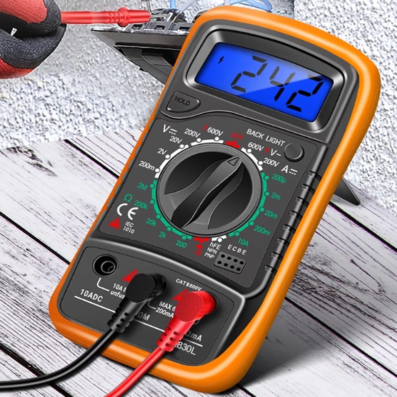 Electrical LCD Digital Multimeter Ohmmeter Multi OHM Tester AC DC