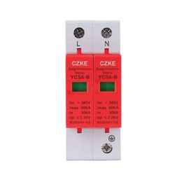 TIOYW YCS6 Series AC SPD 2P 385V House Surge Protector Protection Protective Low-Voltage Arrester Device (Color : 60-100kA red, Size : 2P)