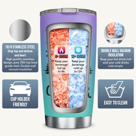 winorax Taza de café con tapa de acero inoxidable de 20 onzas