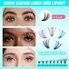 Lash Clusters 320pcs Multipack,Rainbow 40D Lashes Tray DIY Eyelash Extension