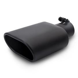 A-KARCK Square Exhaust Tip 2.25" Inlet, Black Coating Rectangle Exhaust Tailpipe Tip 3" x 5.5" Outlet 9.5" Long Bolt on Design