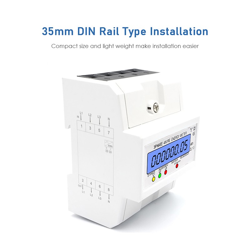 3 Phase 4 Wire Energy Meter 220/380V 5-80A Energy Consumption