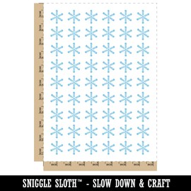 Snowflake Doodle Winter Temporary Tattoo Water Resistant Fake Body Art Set Collection - 54 1" Tattoos (1 Sheet)