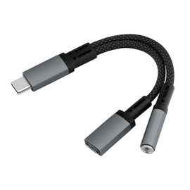 Ablegrid 2 in 1 Type-C USB C to 3.5mm Audio Adapter and Charger Hi-Res 32bit/384kHz