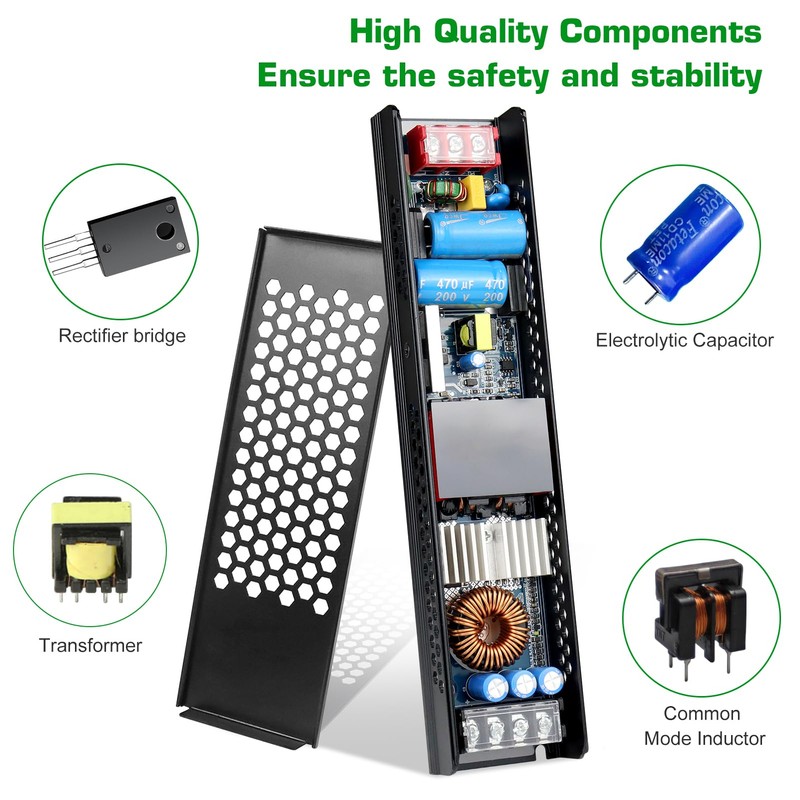 12V 25A 300W Power Supply, AC 110-130V to DC 12V