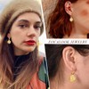 FOCALOOK Gold-Coloured Half Hoop Earrings + Hexagon Coin Pendant for