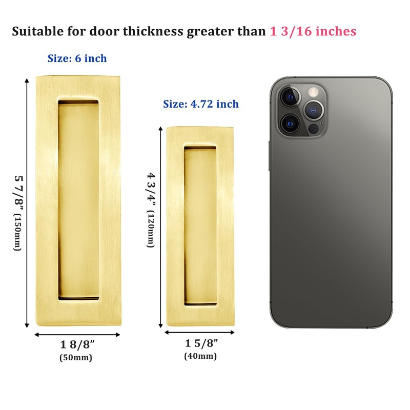 Dontay Sliding Pocket Door Handles, 304 Stainless Steel Non Locking