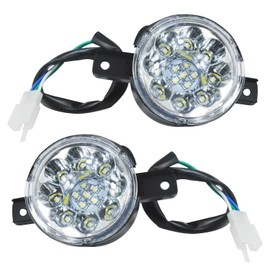 HOLATO 12V LED Headlight Front Head Lamp for 50cc 70cc 90cc 110cc 125cc TaoTao ATA 110D 125D Coolster 3050D 3125R Sunl Baja Roketa Apollo Kazuma Chinese ATV Four Wheeler Quad Parts Heavy Duty 2Pcs